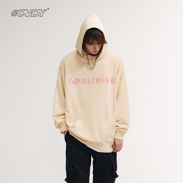 

wxwovdy 2021 autumn new national fashion sweater personalized pocket funny letter printing loose hoodie men, Black