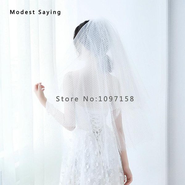 

bridal veils elegant ivory two layers hard netting wedding 2021 with comb formal women elbow length accessories, Black