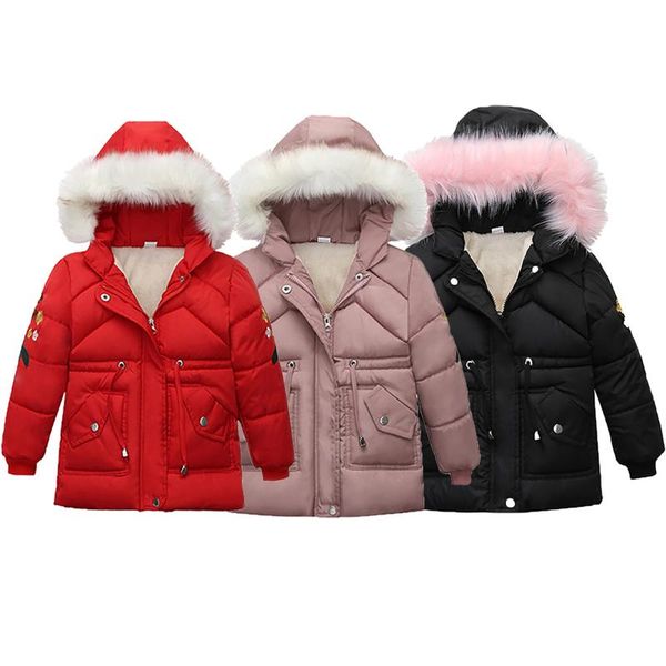 

jackets children winter jacket warm parkas girl coats zip thick hoodie outwear children's clothing thicken coat, Blue;gray