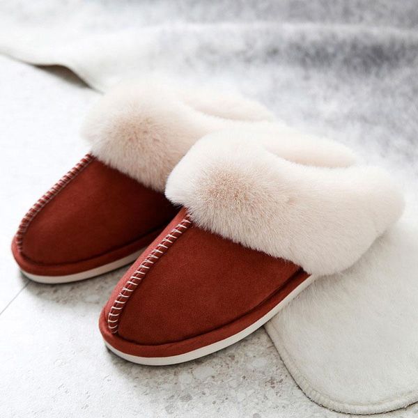 

slippers vanmie winter women fluffy warm plush home for men bedroom house soft slip on woman flats, Black