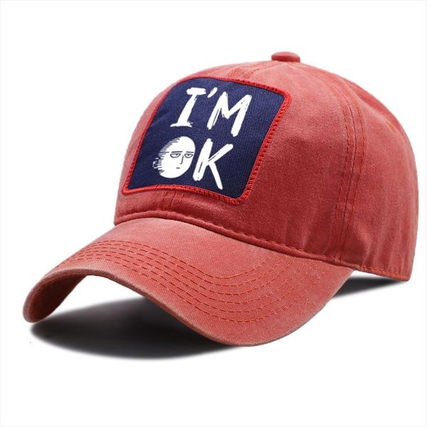 

im ok one punch man anime baseball caps outdoor hip hop tactical hat sport riding hats cotton breathable cap, Blue;gray