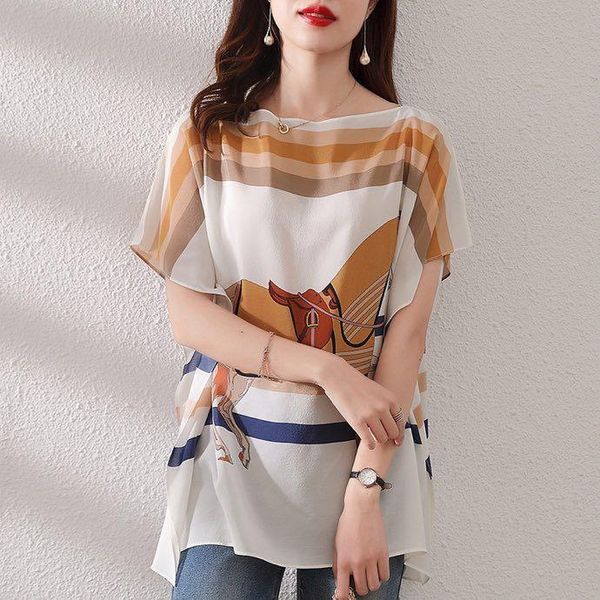 

women's t-shirt nw40749 fashion women & tees 2021 runway luxury european design party style t-shirts clothing, White