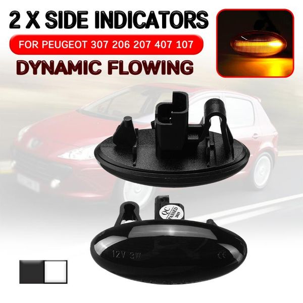 

bulbs led dynamic side marker light flowing turn signal lamp for peugeot 307 1007 107 206 207 407 607 citroen c1 c2 c3 c5 c6