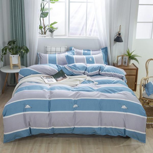 

bedding sets home textile nordic stripe aloe cotton duvet cover pillow case bed sheet soft single double king  twin set oceania