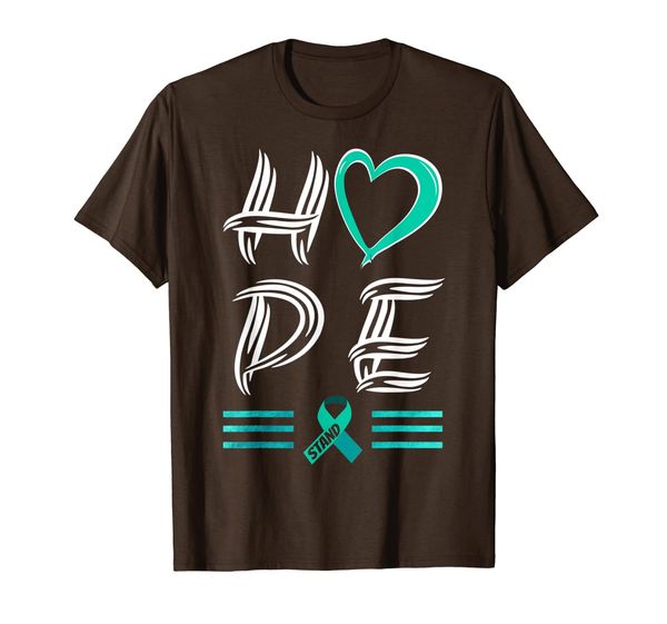 

HOPE Teal Ribbon Gynecological Cancer Awareness T-Shirt, Mainly pictures