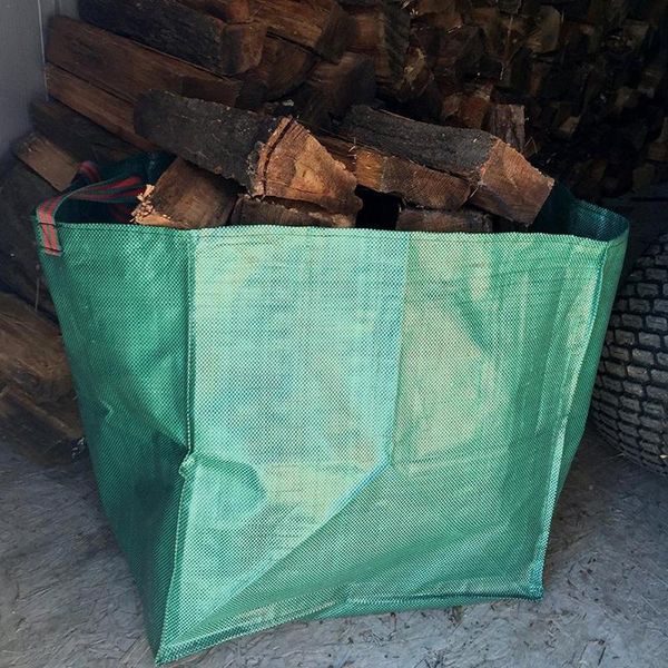 

hanging baskets 2 pcs heavy duty garden garbage bag woven cloth double bottom reuseable gardening bags for lawn leaf