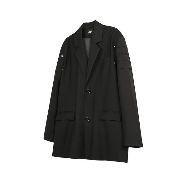 

men's suits & blazers xs-6xl 2021 clothing catwalk stitched metal suit contrast black and white casual loose coat plus size costumes, White;black