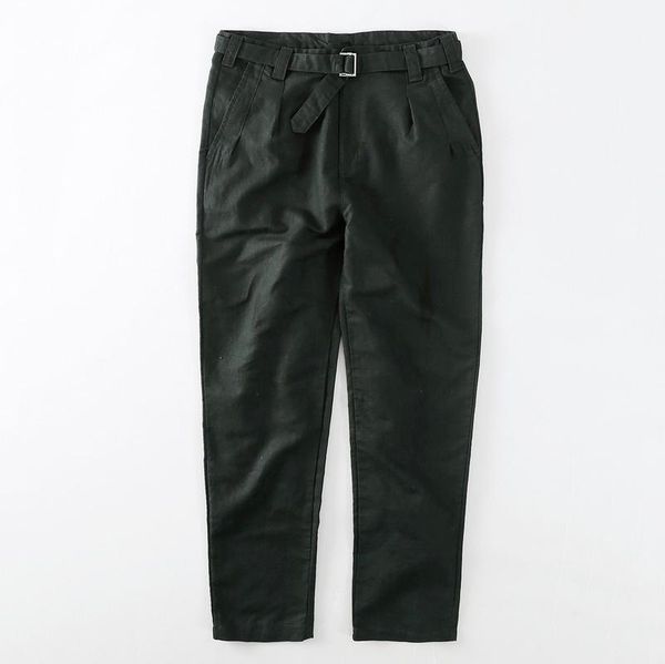 

men clothing 2021 autumn men's linen casual pants literary loose cotton trousers fashion streetwear, Black