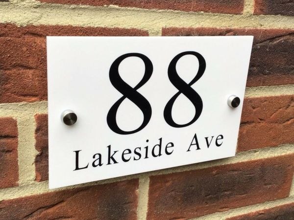 

other door hardware house number contemporary white acrylic sign plaque / name