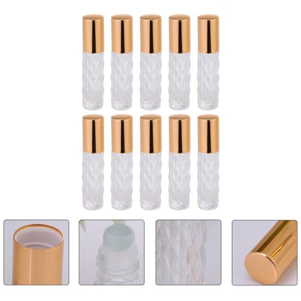 

storage bottles & jars 8pcs 6ml travel essential oil roller bottle glass cosmetic containers vials
