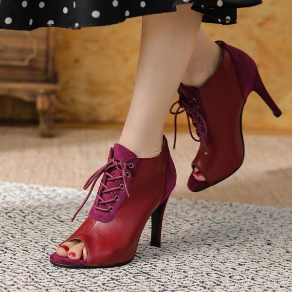 

womens peep toe ankle boots lace up stilettos high heel sandals shoes 3colors plus size 34-48 2021, Black