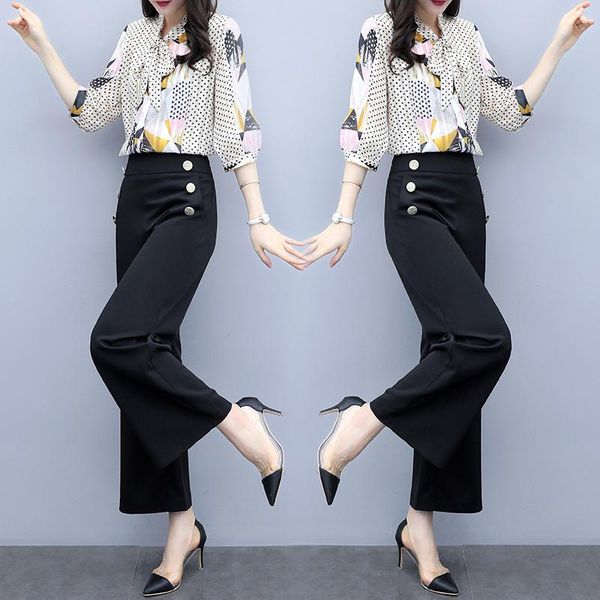 

floral print two piece set women's summer suit ol ensemble femme deux pieces 2 outfits for women clothes 2021 woman pants, White