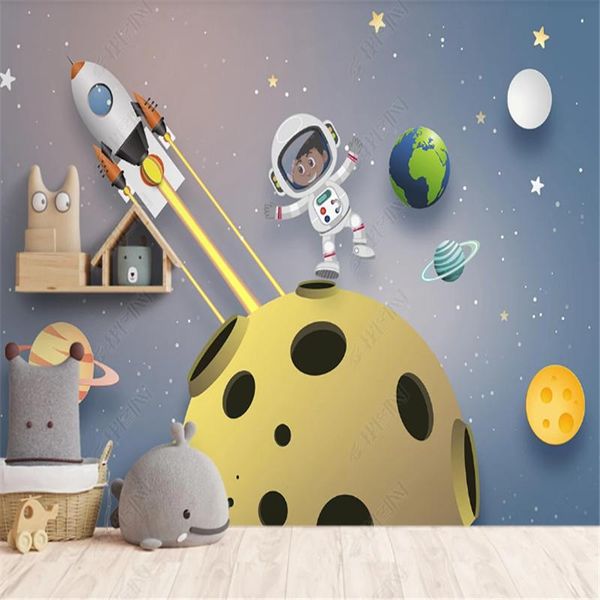 

wallpapers nordic minimalist wallpaper for kid's room cartoon astronaut space children's background wall papers home decor mural