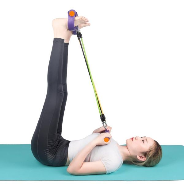 

fitness gum 4 tube resistance bands latex pedal exerciser tensioner elastic rope sport training equipment