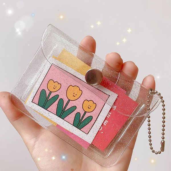 

transparent holder women card case organizer wallet fashion clear pvc passport cards cover coin purse storage bags