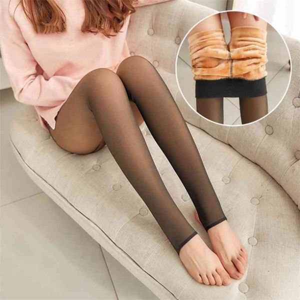 Legging Thick Legins Through The Meat Warm Pant's Mesh Leggins für Damen Winterkleidung 210910