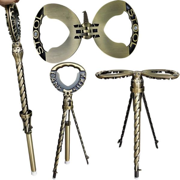 

outdoor waiting line chair portable walking stick artifact pocket shrinkable subway folding stool camp furniture