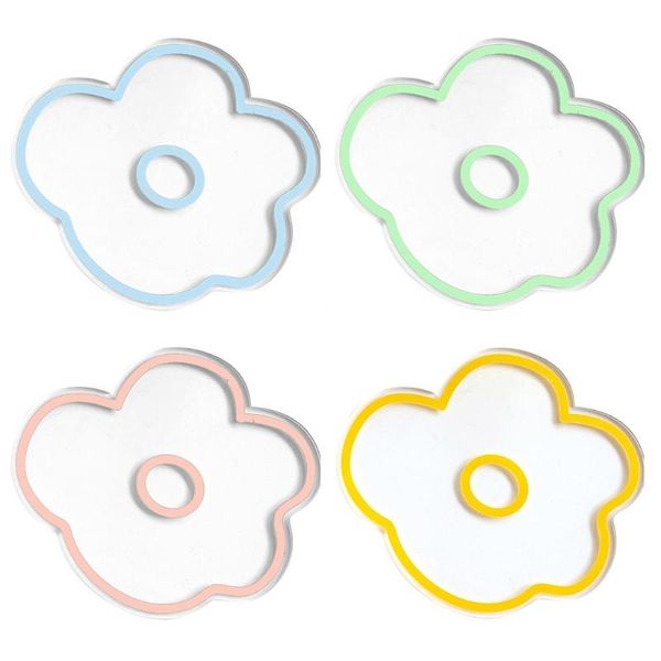 

mats & pads 6 pcs/set acrylic flower coasters tea cup drinks holder heat insulation mat drop