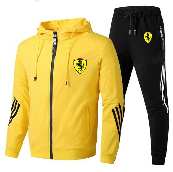 

with sets 2021 sweatshirt rits + broek two pieces casual training suit men's sports clothing gym brand hip hop streetwear pak, Gray