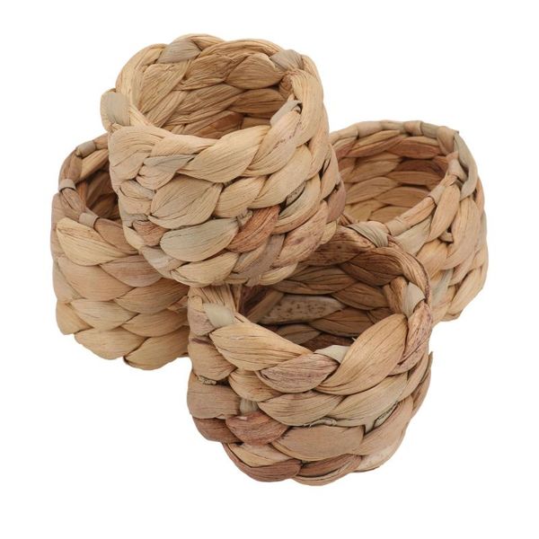 

napkin rings 4pcs hand woven weaving craft banquet buckles holders