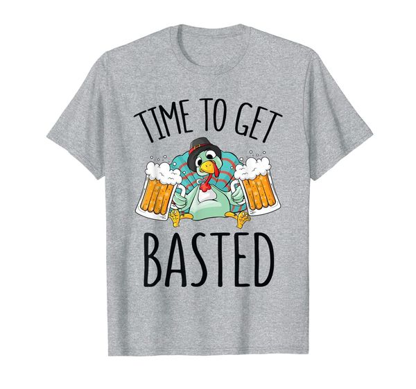 

time to get basted shirt funny thanksgiving beer turkey t-shirt, White;black