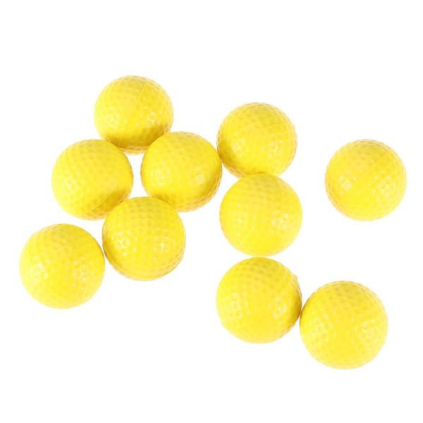

golf balls 10pcs indoor practice pu elastic training (yellow)