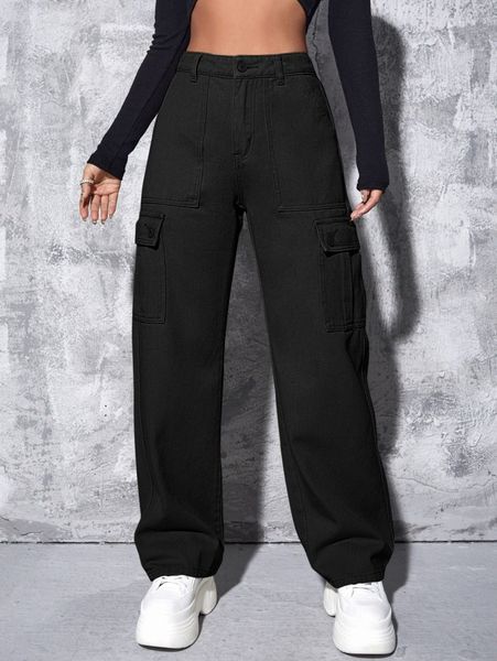 

high waisted cargo jeans q4ot#, Blue