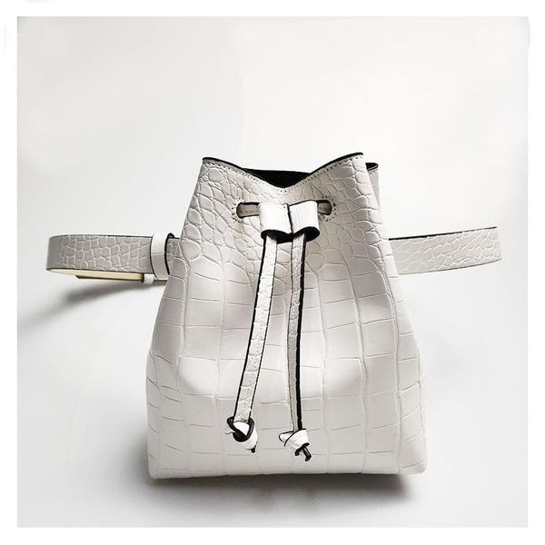 

fashion leather women's waist packs wild solid color crocodile pattern fanny pack vintage female small chest bag phone pouch bags