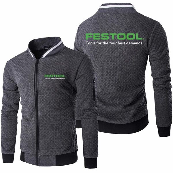 

men's hoodies & sweatshirts 2021 spring autumn mens festool tools logo long sleeve jacket hoody sportswear casual zipper male, Black