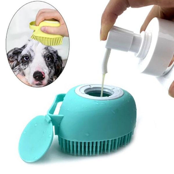 

Pet Dog Bath Massager Brush Cat Massage Comb Grooming Scrubber Shower For Bathing Short Hair Soft Silicone Brushes Tools