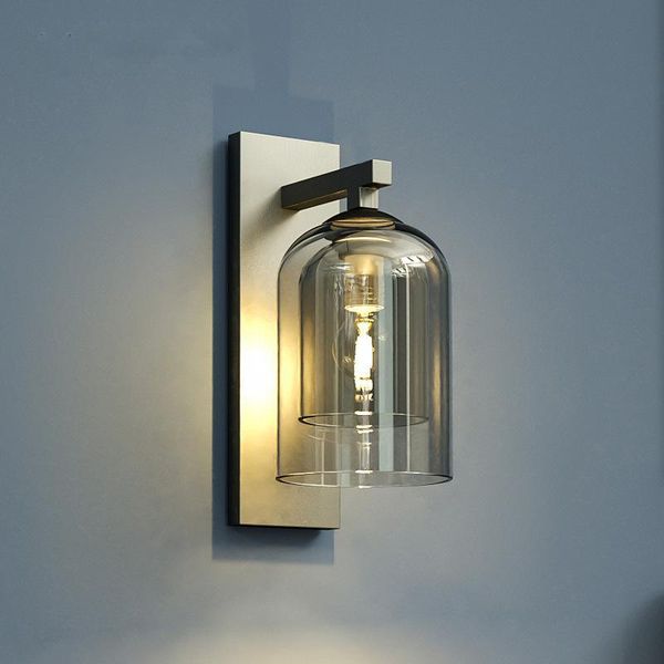

wall lamp nordic glass designer smoky grey living room sconces bedroom decor lamps indoor lighting