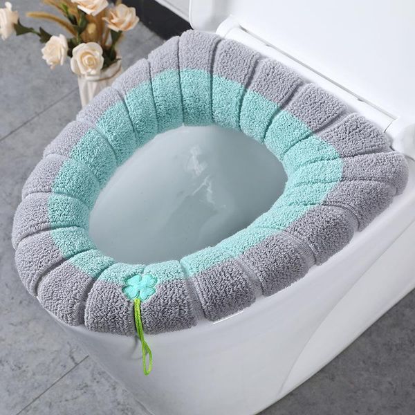 

2pcs thickened toilet cushion winter soft washable common nordic pads household bathroom lavatory set seat covers