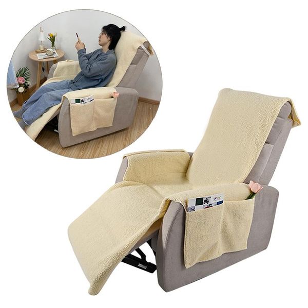 

chair covers velvet recliner cover lazy sofa blankets with pocket removable couches living room armchair slipcover