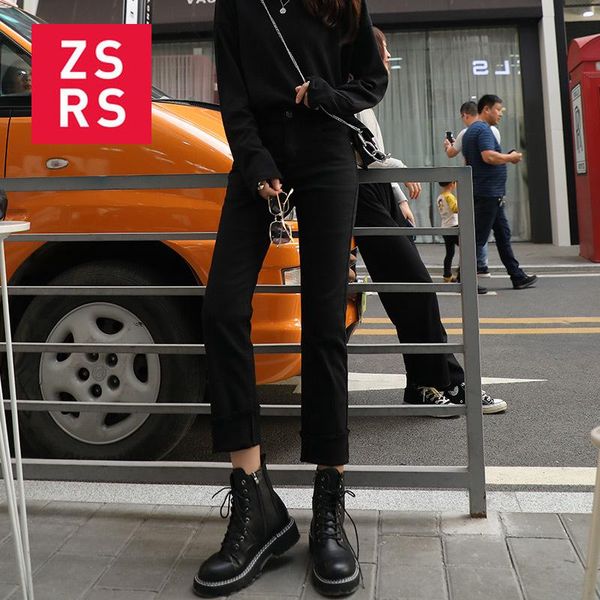 

women's jeans zsrs vintage harem women blue high waist denim pants streetwear loose female buttons zipper ladies 2021