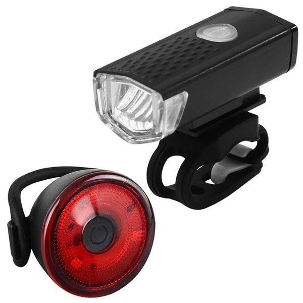 

bicycle headlight taillight 3 modes waterproof front rear bike lamp set 800mah 300lm ipx4 cycling accessories lights
