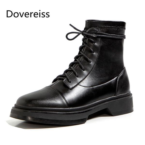 

boots dovereiss fashion women's shoes winter short boot matin cross tied elegant concise mature big size 42, Black