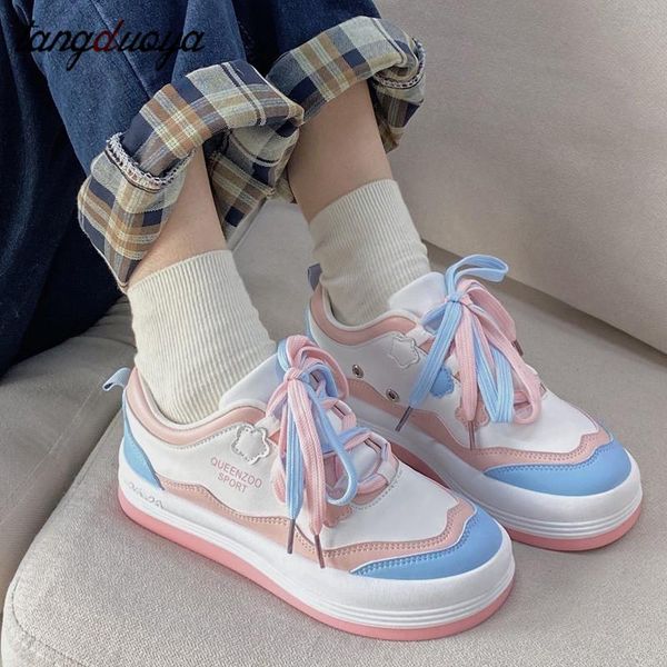 

lolita ankle boots for women autumn winter vulcanized shoes casual butterfly pink blue pu leather, Black