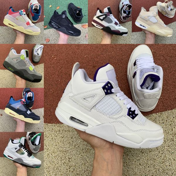 

2021 new jumpman 4 men women basketball shoes 4s union guava ice white sail university blue designer mens sneakers fire red black cat taupe
