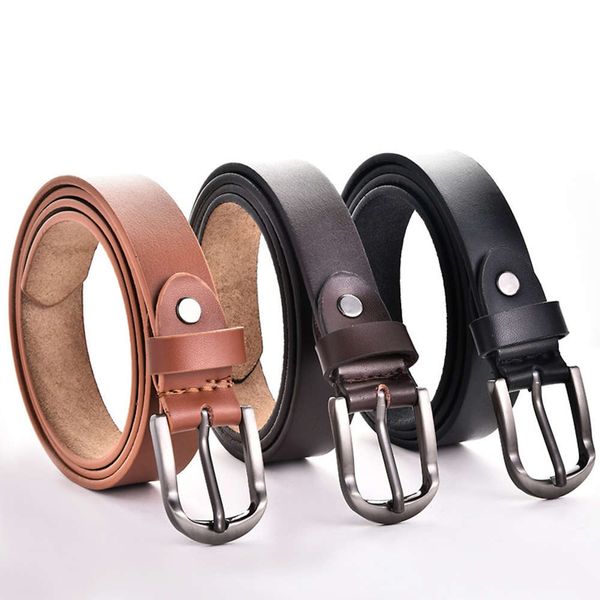 

Belt fashion Korean women's pin buckle belt for young and middle-aged children, Black;brown