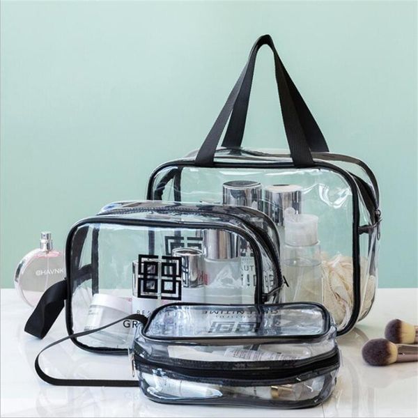 

cosmetic bags & cases travel transparent pvc organizer clear makeup bag toiletries bath supplies storage waterproof wash beauty kit