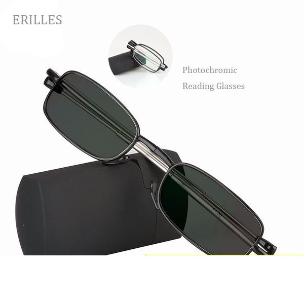 

sunglasses folded pochromic reading glasses men resin frame presbyopic women portable mini eyewear outdoor change grey, White;black