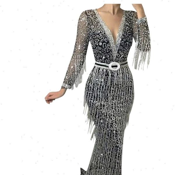 

women womens dress solid sequined shining evening party ladies sexyt v neck sheath long sleeved bodycon, Black;gray