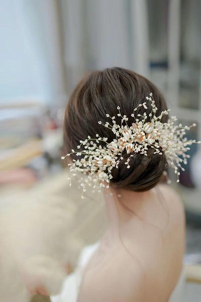 

hair clips & barrettes niushuya fairy handmade golden daisy bridal headdress wedding dess accessories, Golden;silver