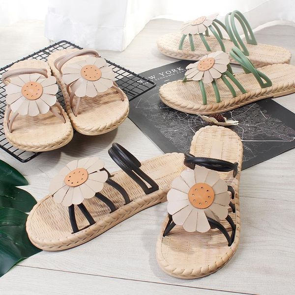 

slippers women summer fashion flip-flop roman wind sandals and foreign trade beach, Black