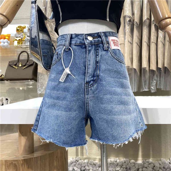 

jeans nicho design 2021 light high-washed waist denim red-headed pants with legs, Blue