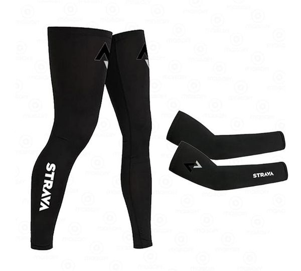 

elbow & knee pads strava 2021 pro men bike sports arm compression sleeve cycling bicycle leg warmer summer running uv protection sunscreen, Black;gray