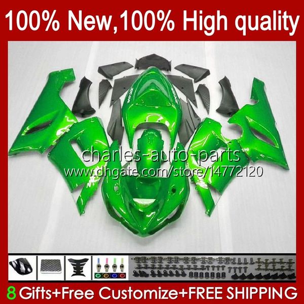 Moto Corpo para Kawasaki Ninja OEM ZX600C ZX636 ZX 6R 6 R 600cc 05-06 BodyWorks 7NO.89 ZX600 ZX 636 ZX-6R 2005 2006 ZX-600 ZX-636 600 CC ZX6R 05 06 ABS Fairing Kit Verde