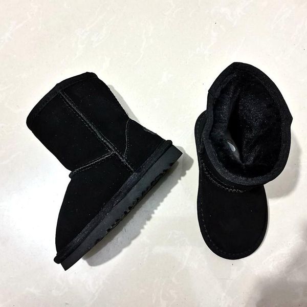 

boots 2021 children winter snow australia fur warm kids boot waterproof boys girls baby shoes size21-35, Black;grey