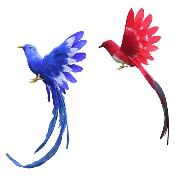 

decorative objects & figurines artificial bird feathers plastic figurine landscape ornament garden decor christmas diy halloween, 28 * 5 3cm