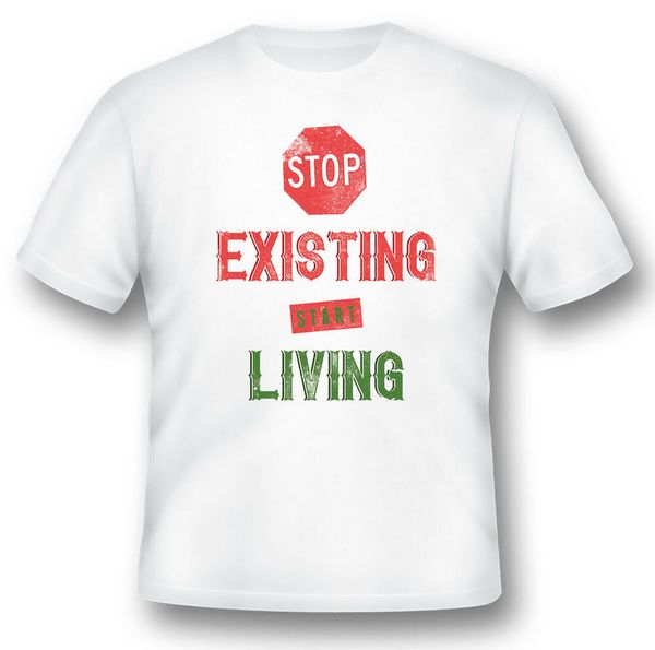 

start living black or white tee shirt, White;black